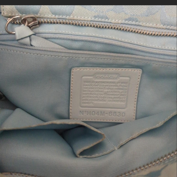 Coach Light Blue Signature Tote Bag - Picture 6 of 7
